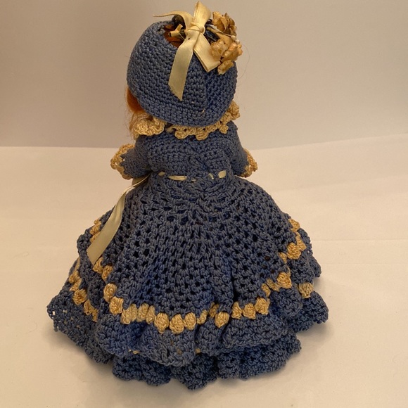 🎉HP🎉 - 3 VINTAGE 1950’s PLASTIC DOLLS with CROCHET DRESSES - Picture 14 of 16